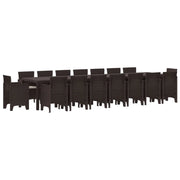 Set da pranzo da giardino con cuscini 17 pcs Marrone PP 3378658