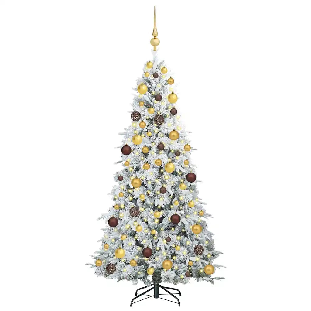 Albero di Natale Artificiale con Rami Pieghevoli Bianco 180 cm 3397481