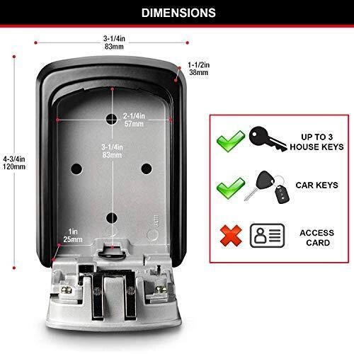 MASTER LOCK 5401EURD Cassaforte per chiavi con serratura a combinazione numerica regolabile a 4 cifre resistente agli agenti atmosferici colore Grigio