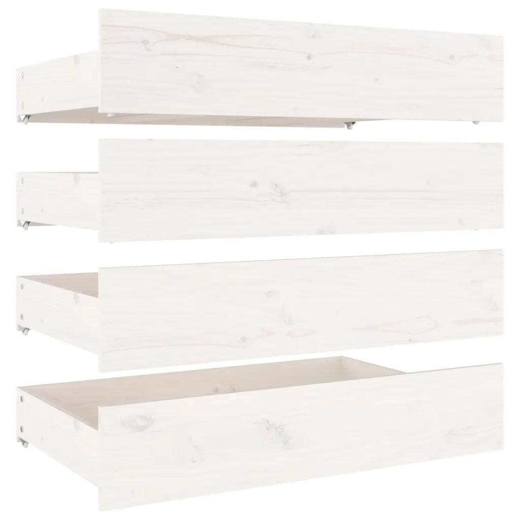 Cassettoni da Letto 4 pz in Legno Massello di Pino Biancocod mxl 121195