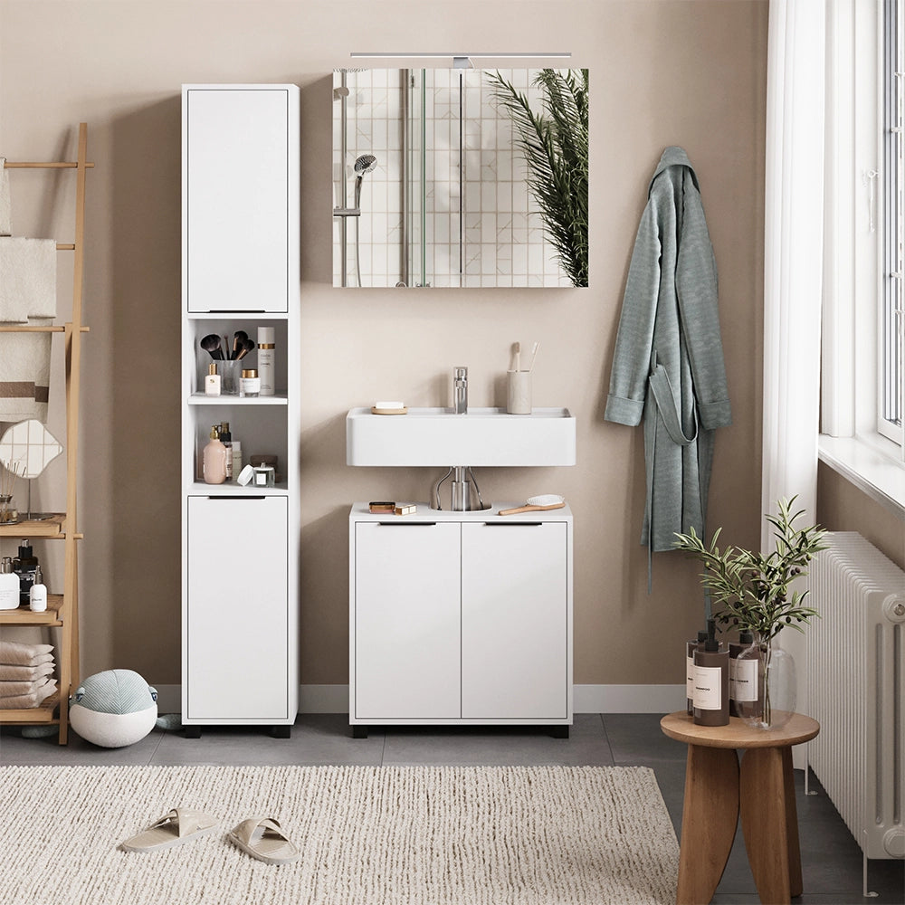Vicco Set di mobili da bagno Bianco 3 parti