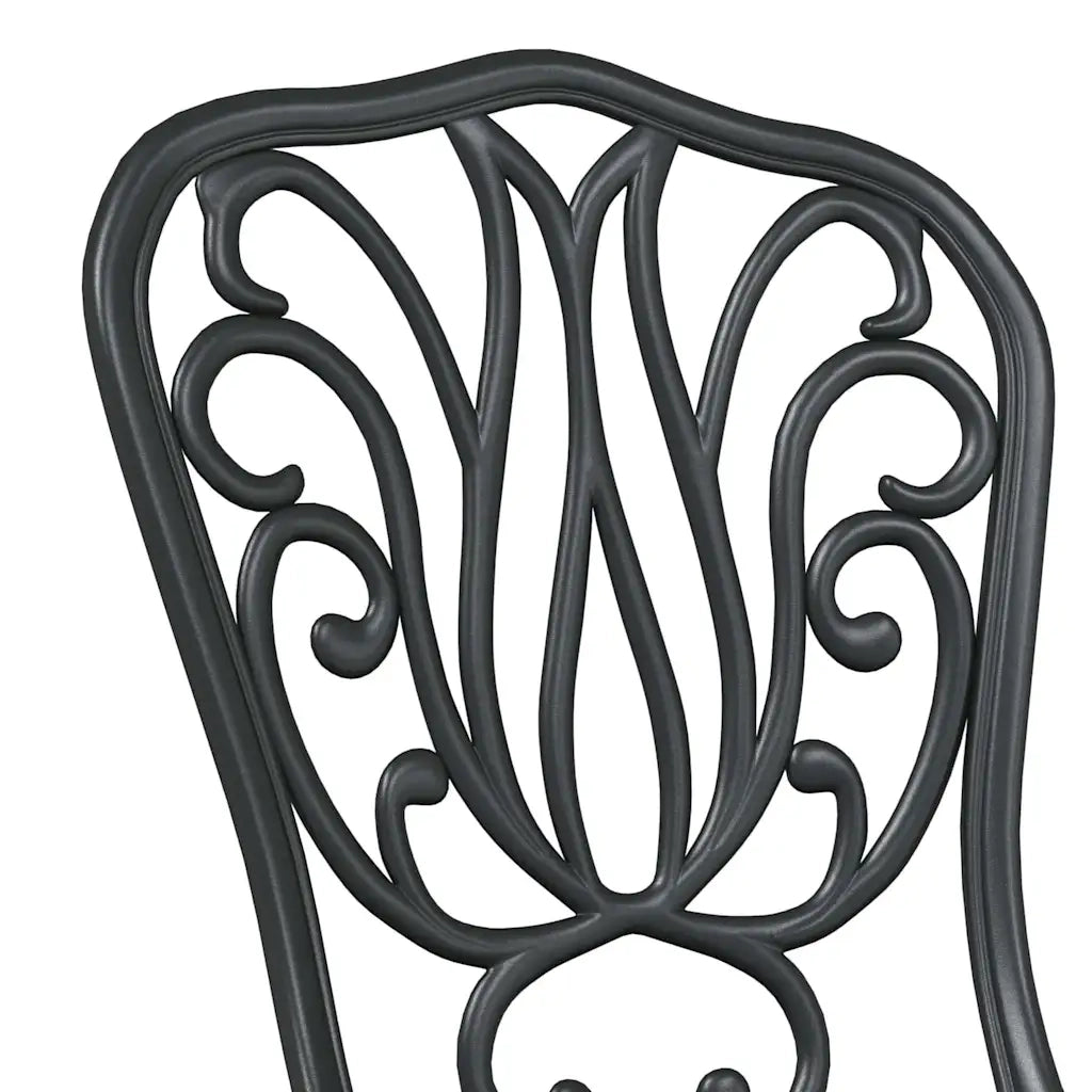 Set Bistro da Giardino 3 pcs Nero Alluminio 42002383