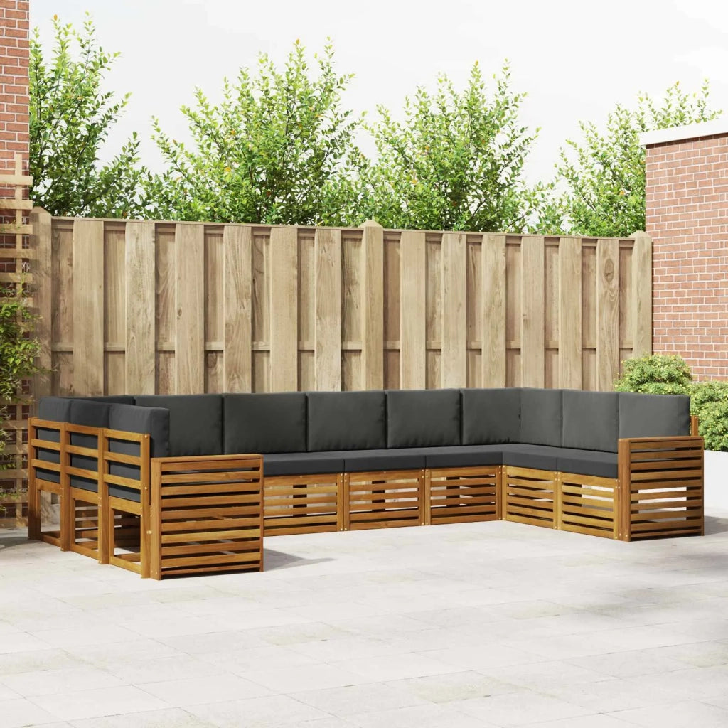Set divano sezionale con cuscino 10 pcs Naturale e Antracite 3375567