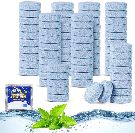 Kit di pulizia parabrezza multifunzionale da 75 pezzi - Rimosso macchie - Vetrino pulente - Auto - Idrossido di sodio - Dimensioni compatte 1,8 x 0,5 cm - Liquido per lavaggio parabrezza