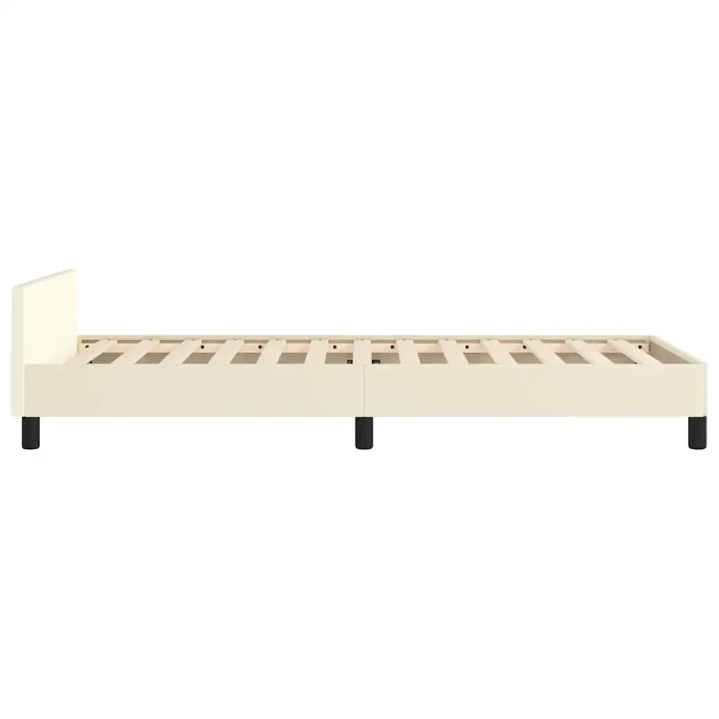 Giroletto con Testiera Crema 90x200 cm in Similpelle cod mxl 63246