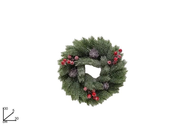 Decorazione Natale Natalizia Dietroporta Ghirlanda 30 cm