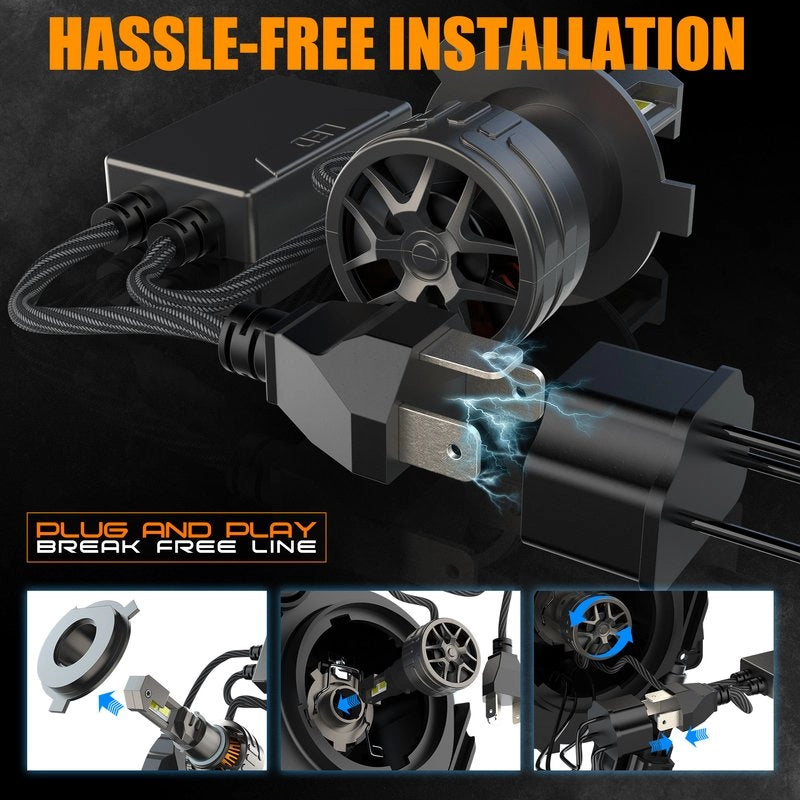 Kit Full Led Premium H4 80W 12V 24V 6000K 18000 Lumen 100% Canbus Piu Luminoso
