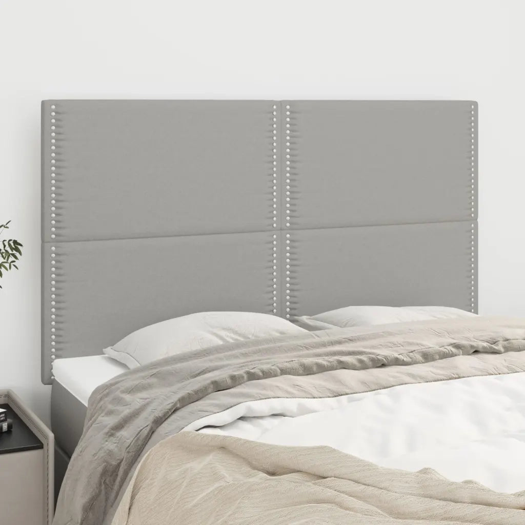 Testiera-Testata Decorativa Grigio Chiaro 144x5x118/128 cm Tessuto 453095