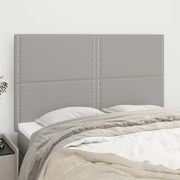 Testiera-Testata Decorativa Grigio Chiaro 144x5x118/128 cm Tessuto 453095