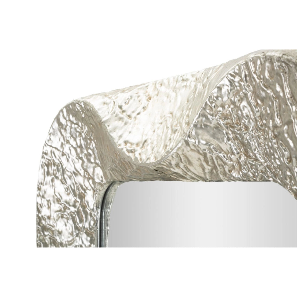 Specchio da parete Argelux rettangolare con cornice argento martellato 80x170 cm