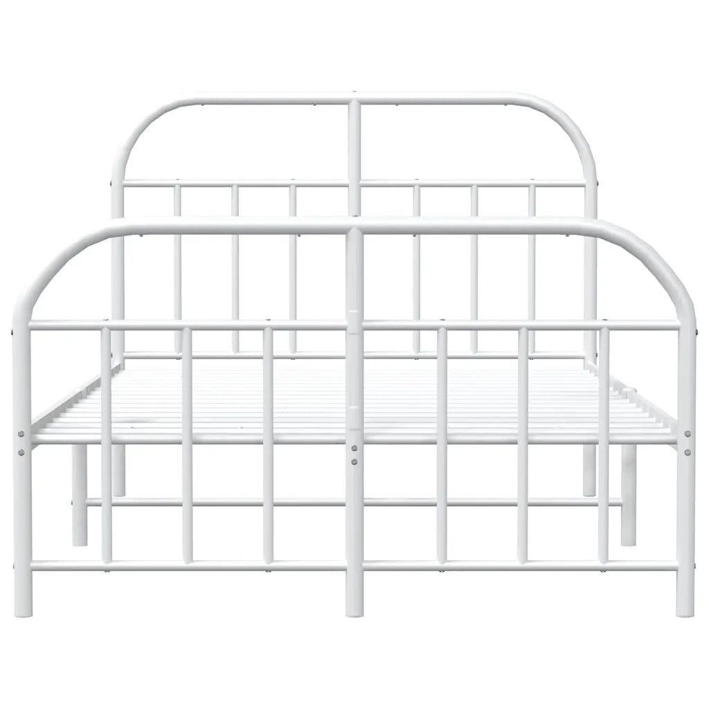 Giroletto con Testiera e Pediera Metallo Bianco 120x200 cm 353700