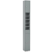 Colonna contenitore per bagno 20 x 20 x 180 cm con 5 ripiani regolabili stile moderno MDF grigio 20_0020007