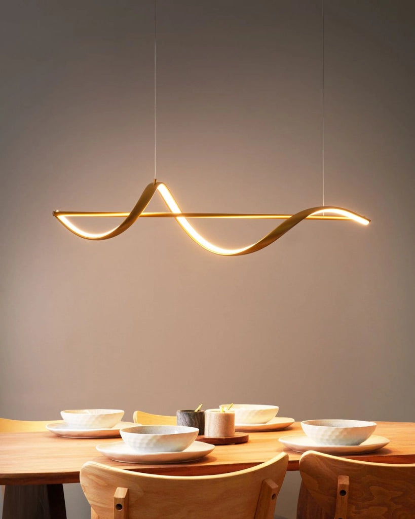 Lampada a sospensione LED in metallo dal design geometrico oro stile contemporaneo