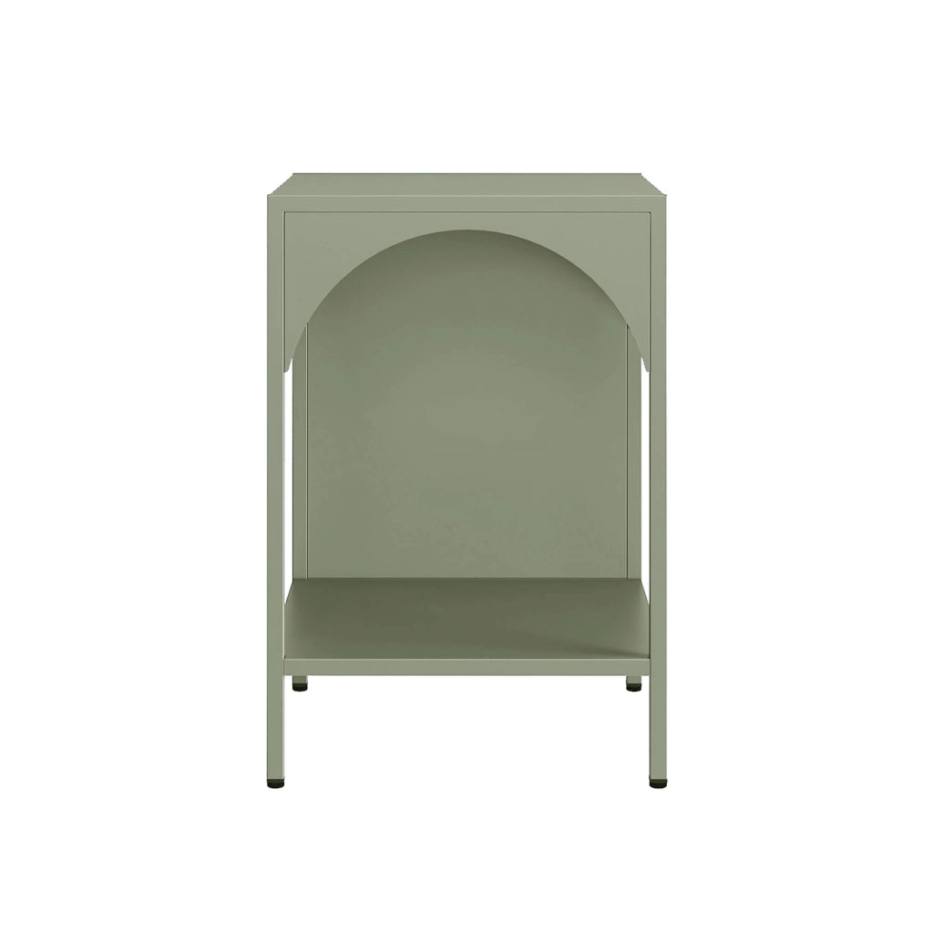 Comodino, tavolino industriale, verde chiaro