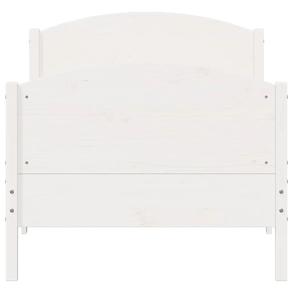 Letto senza Materasso Bianco 90x200 cm Legno Massello di Pino 842567
