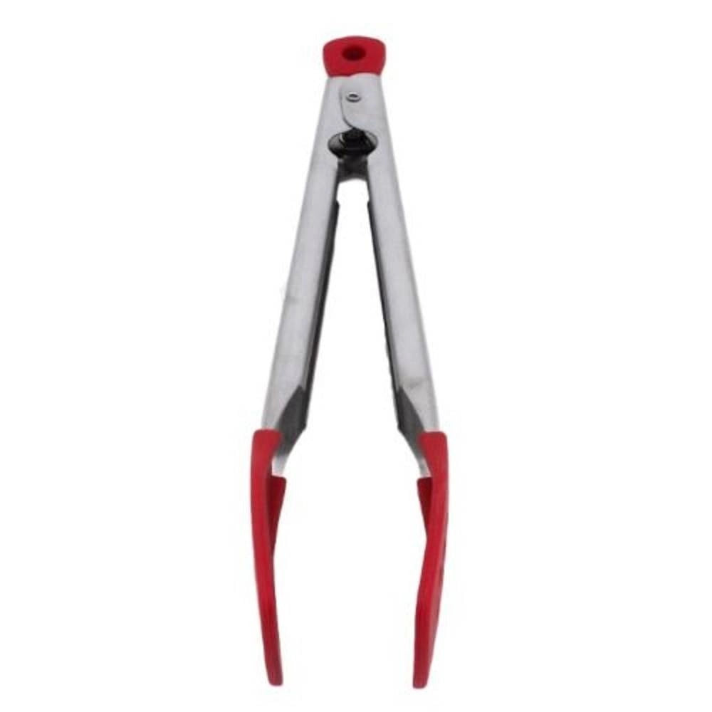 Trade Shop - Acciaio Inox Maniglia Silicone Cibo Pinza Bbq Morsetto Utensile Da Cucina -