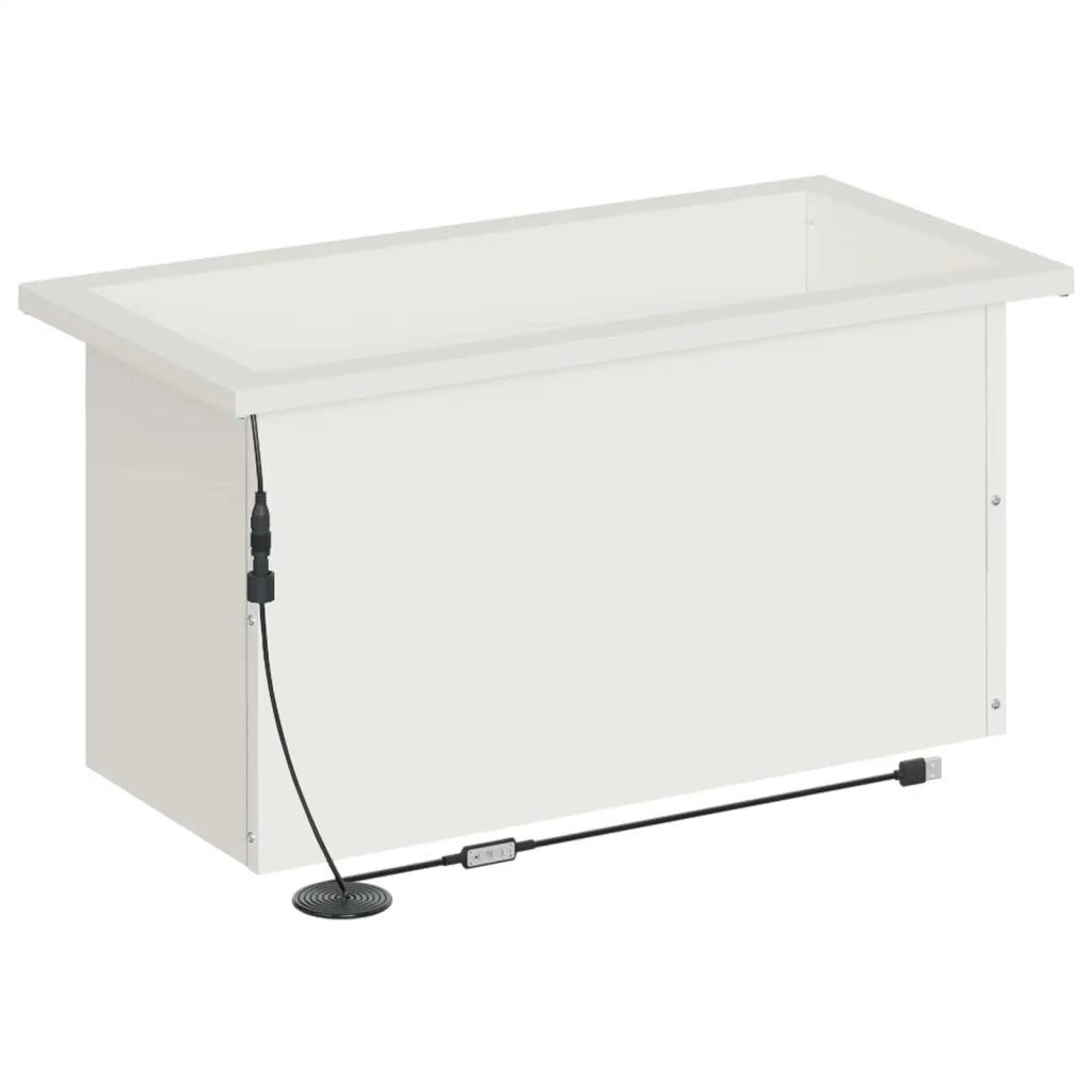Fioriera da giardino con LED Bianco 30 x 60 x 30 cm Acciaio 8008086