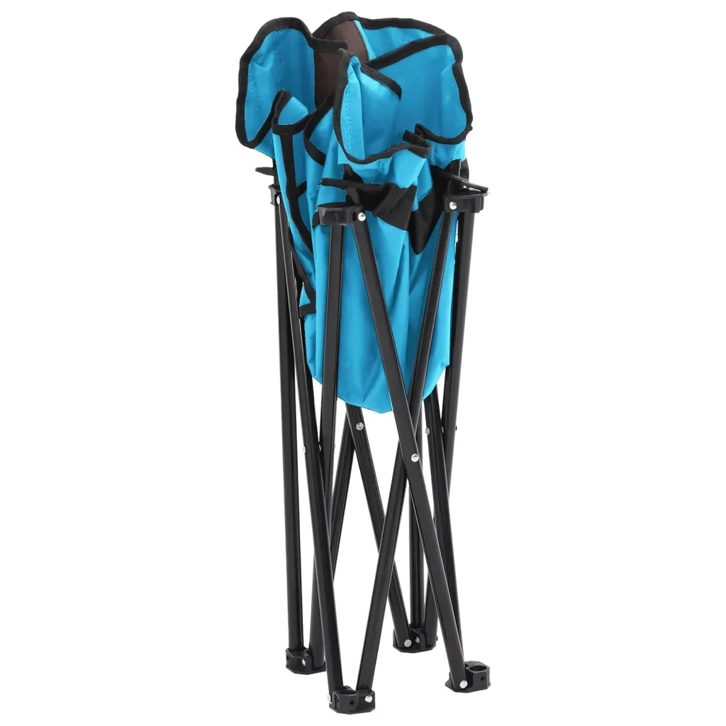 Sedie da Campeggio con Tasca Pieghevoli 2 pz Blu Brillante 366553