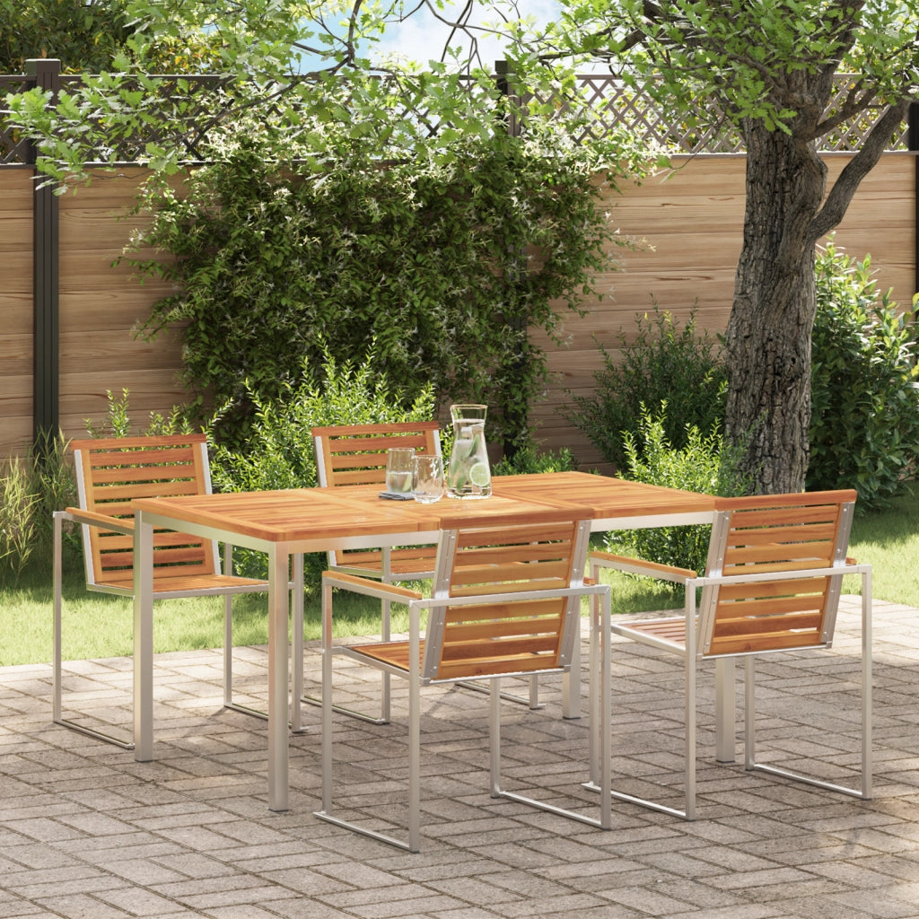 Tavolo da pranzo esterno 150x90x75 cm Legno massello di Acacia
