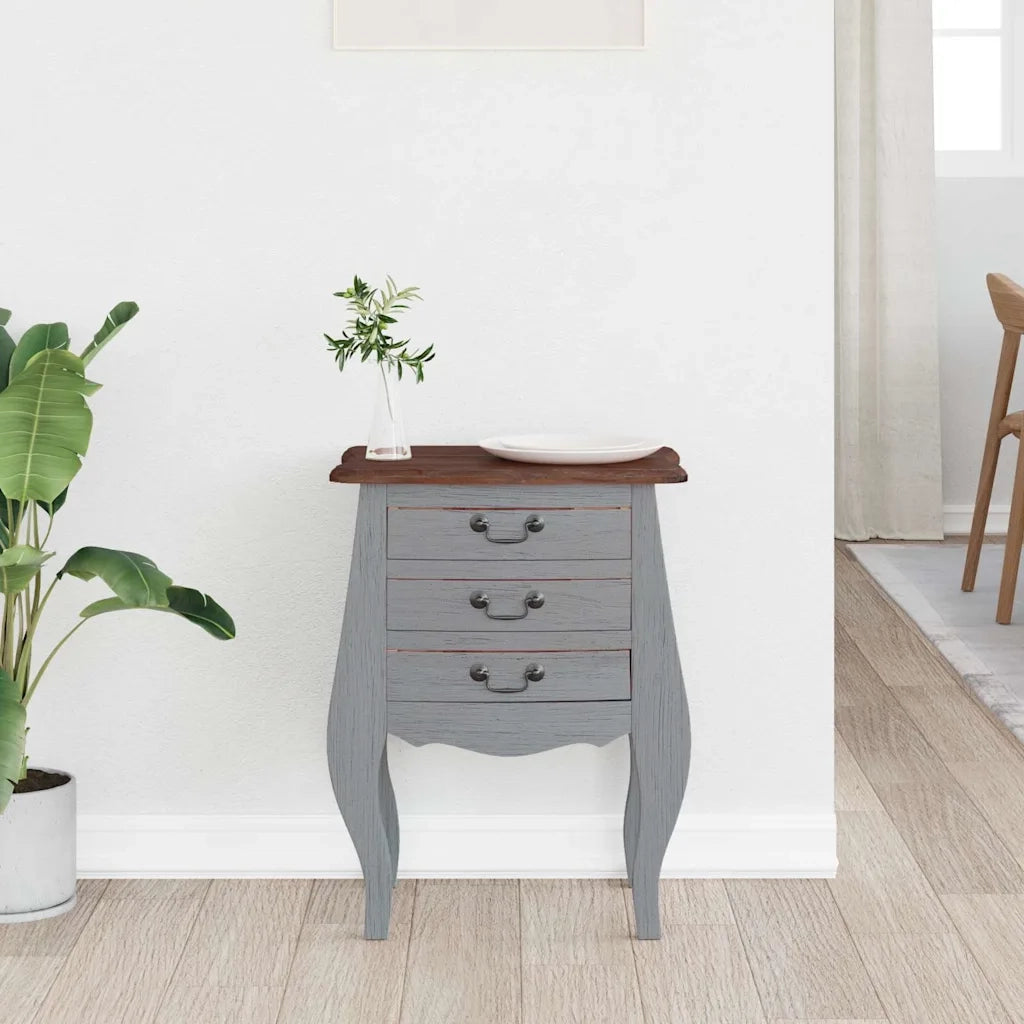 Comodino in Legno Massello di Mogano 48x35x64 cm 244504