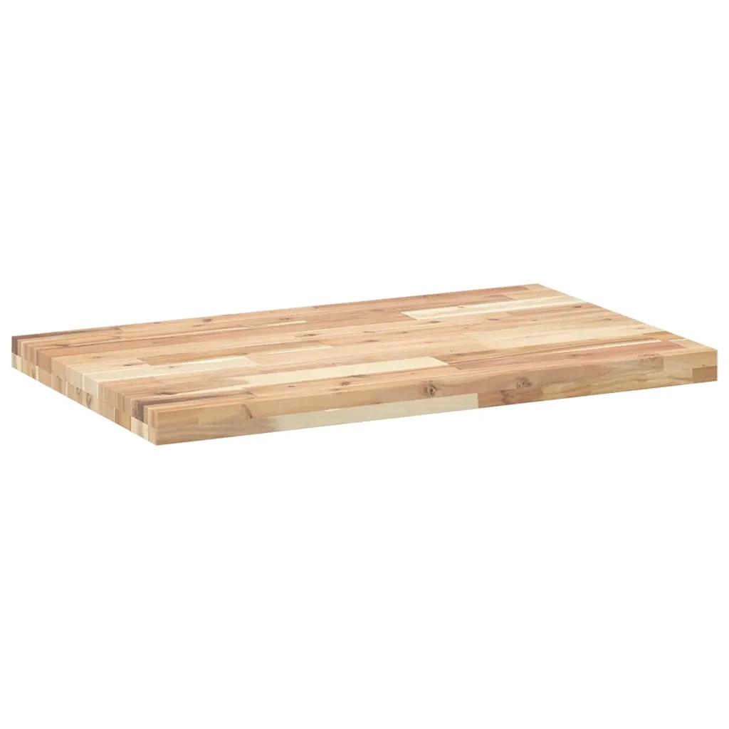 Piano Tavolo Rettangolare 100x50x4cm Legno Massello di Acacia