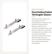 Douchedeurhaken 2PCS RVS - Hangers per Estensione - Vetro da Doccia Senza Cornice - Antiscivolo - Resistente ai Marcature - Adatto per Asciugamani da Bagno - Hangers per Bagno