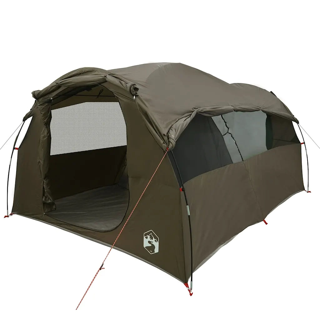 Tenda Familiare a Tunnel per 6 Persone Marrone Impermeabile 4009576