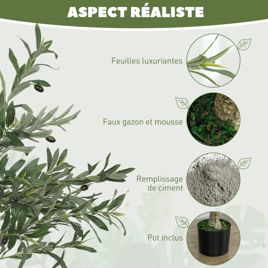 Pianta Artificiale Olivier 120 cm ¨C Minimal ¨C Verde Interno Decorazione Casa