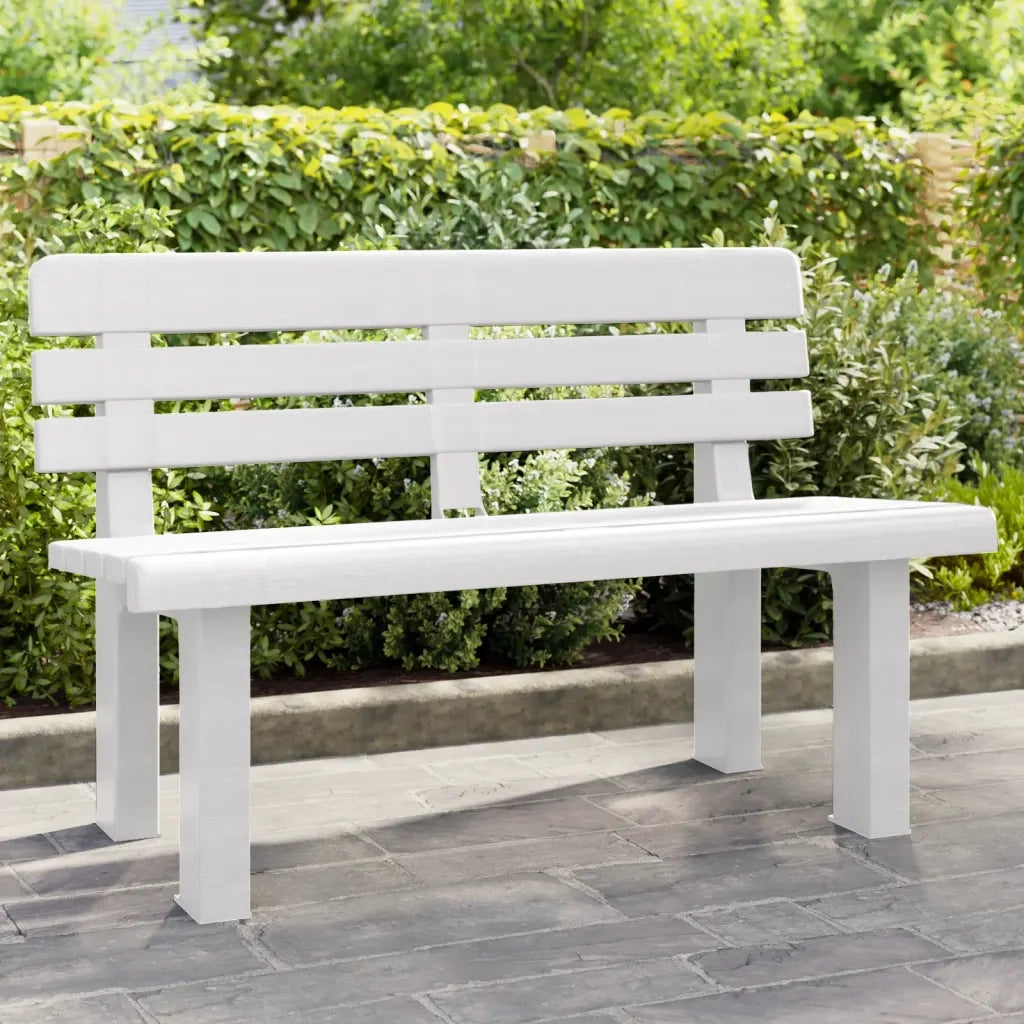 Panchina da Giardino | Panca da Giardino Bianca 110x52x71 cm in Polipropilene