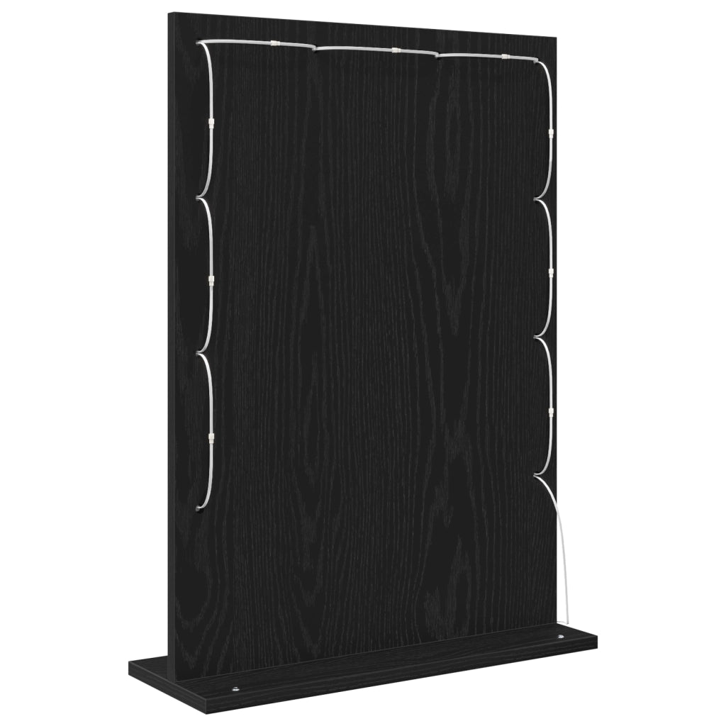 Specchio da vanitÃ  con luci LED Nero Rovere 70x50x18 cm