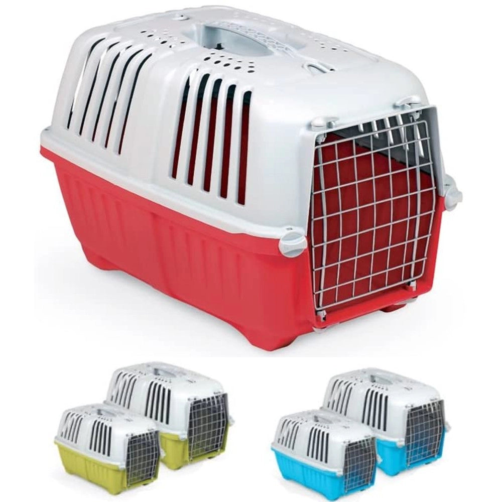 Trade Shop - Trasportino Con Griglia In Metallo Per Cani E Gatti Da Viaggio 48 X 33 X 32 Cm -