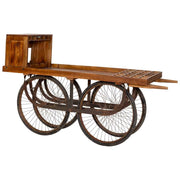 Carrello espositivo in legno, marrone, 180x60x116h cm