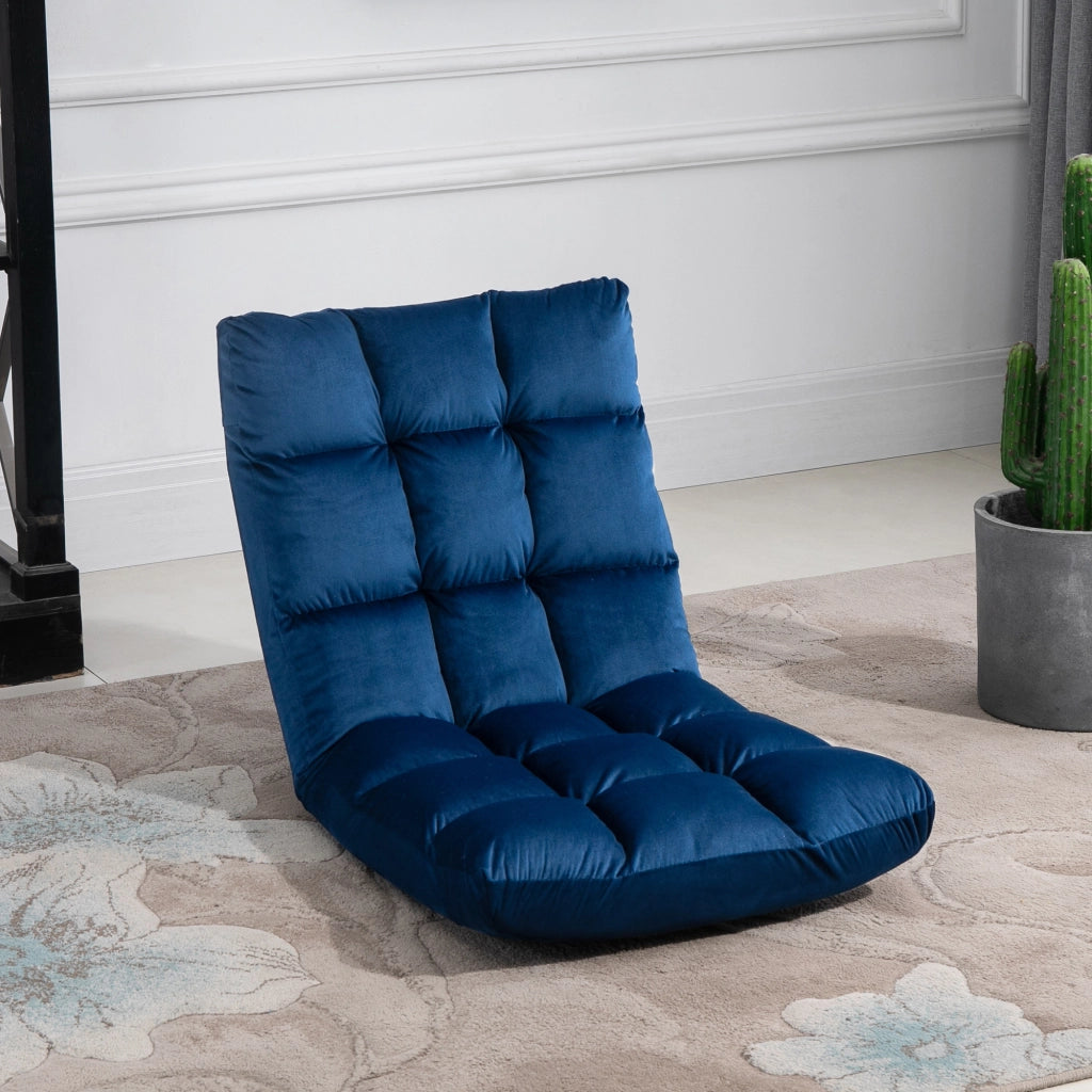 Poltrona Reclinabile ¨C zephmum ¨C Blu, Tessuto, 90¡ã