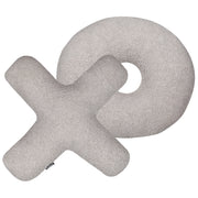 Set di 2 cuscini in tessuto decorazione tessile grigio chiaro a forma delle lettere XO divano soggiorno camera da letto