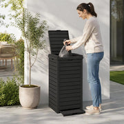 Outdoor Trash Can, Black, 41x41x86 Cm, Polypropylene