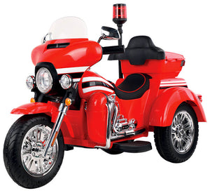 Moto Elettrica Polizia Americana 3 Ruote per Bambini 12V Kidfun Police Washington Rossa