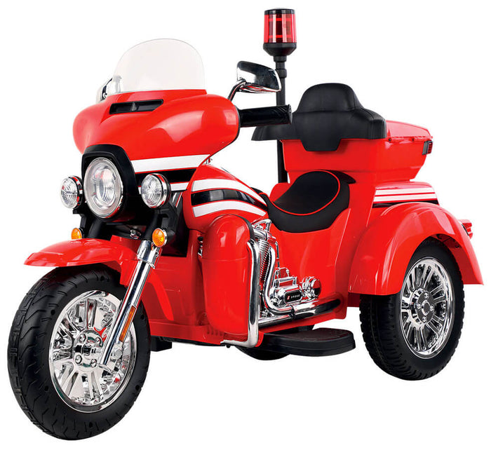 Moto Elettrica Polizia Americana 3 Ruote per Bambini 12V Kidfun Police Washington Rossa
