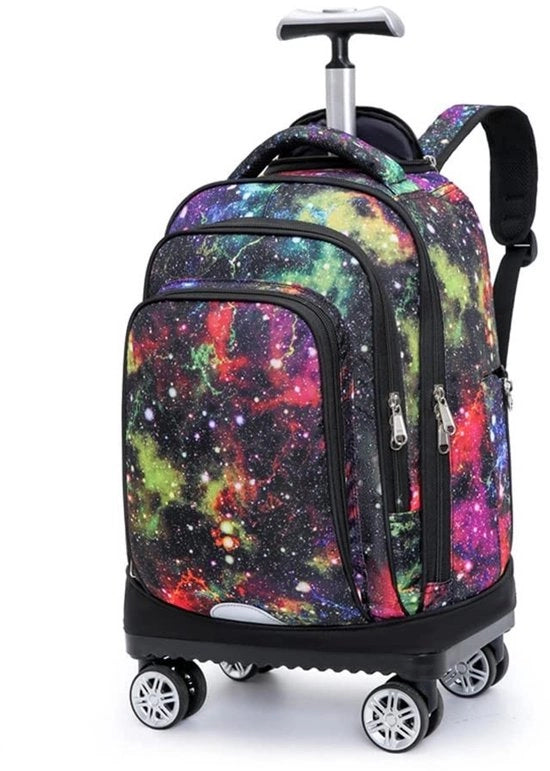 Zaino con ruote - Borsa trolley - Borsa scolastica per adolescenti - Borsa laptop - Tessuto Oxford impermeabile - 34x21x46 cm - Borsa trolley