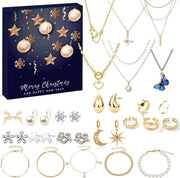 Advento di Natale Sieramenti Blind Box Calendario Aftel - Calendario di Natale per Donne Adulte – 24 Giorni di Conto alla Giornata di Natale con Bracciali Orecchini Collane e Anelli – Sorprese per Donna Figlia o Amica (Scatola Blindata Blu)