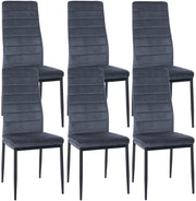 Set di 6 sedie da pranzo Mayfair grigio chiaro,Velluto