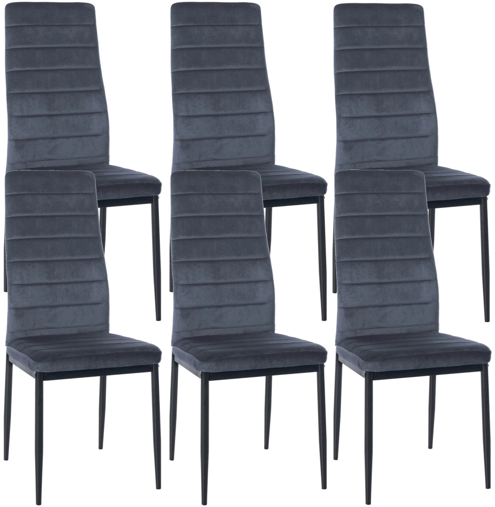 Set di 6 sedie da pranzo Mayfair grigio chiaro,Velluto