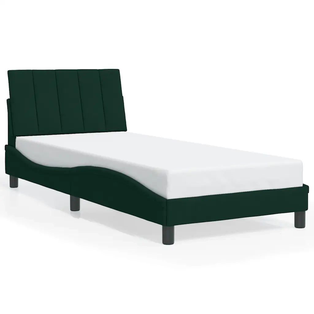 Giroletto senza Materasso Hanko Verde Scuro 90x190 cm in Velluto 3207822