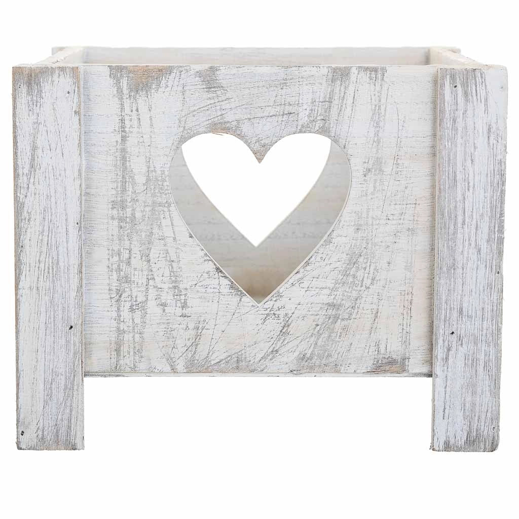 Set di 2 cestini in legno bianco
