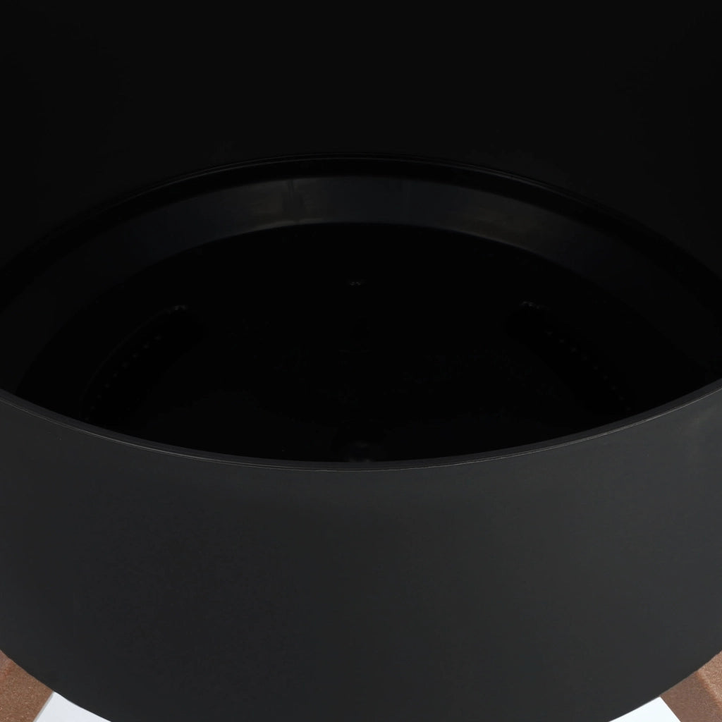 Vaso da fiori KADAX, fioriera, coperchio, gambe, inserto, vaso da fiori, 40 cm, nero, rotondo, 2 pezzi.