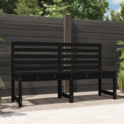 Panca da Giardino-Sgabello-Panca da esterno Nera 157,5 cm in Legno Massello di Pino