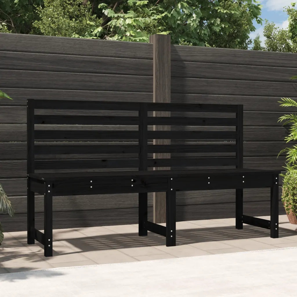 Panca da Giardino-Sgabello-Panca da esterno Nera 157,5 cm in Legno Massello di Pino