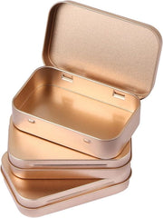 Set di 3 contenitori in metallo rettangolari con chiusura a cerniera e coperchio miniatura, contenitore portatile vuoto, set di contenitori da artigianato, kit di organizzazione per la casa e il giardino, 9,7 x 6 x 2 cm