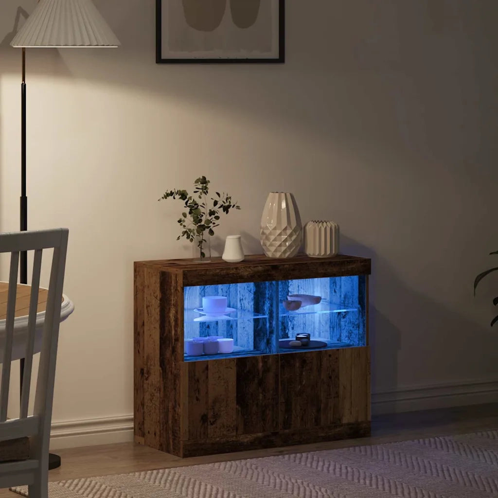 Credenza | Madia LED Marrone 81 x 37 x 66,5 cm Legno multistrato