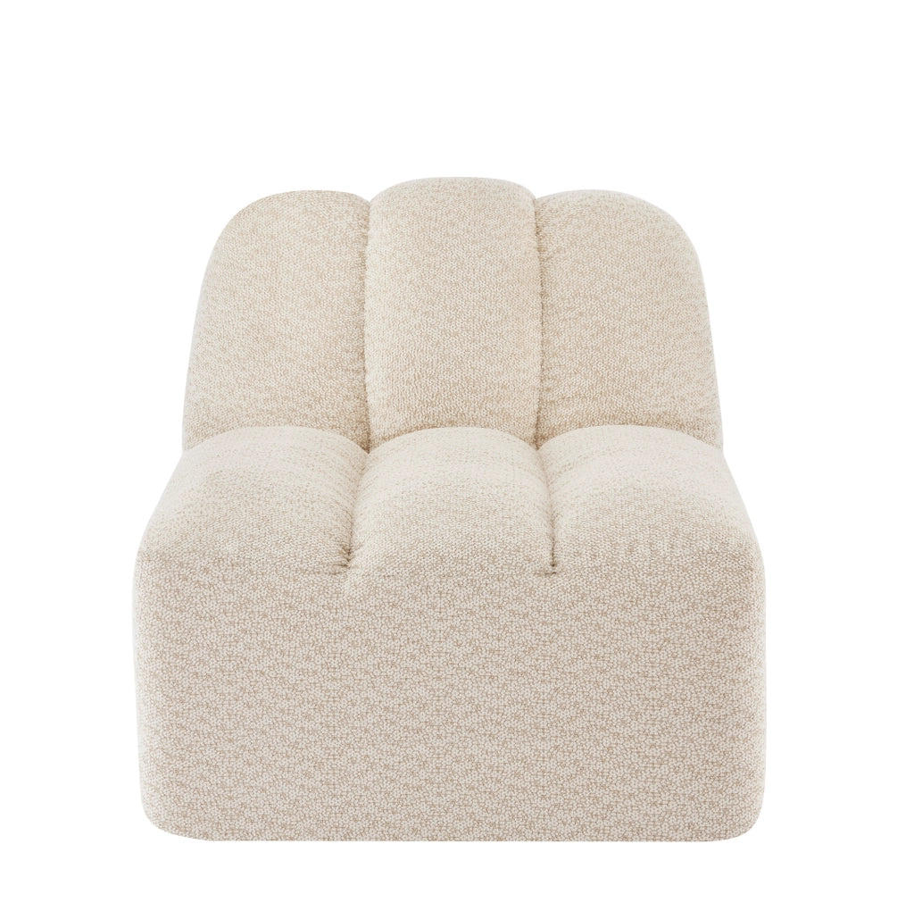 Divano senza braccioli in pile granulare beige bianco DESMIU