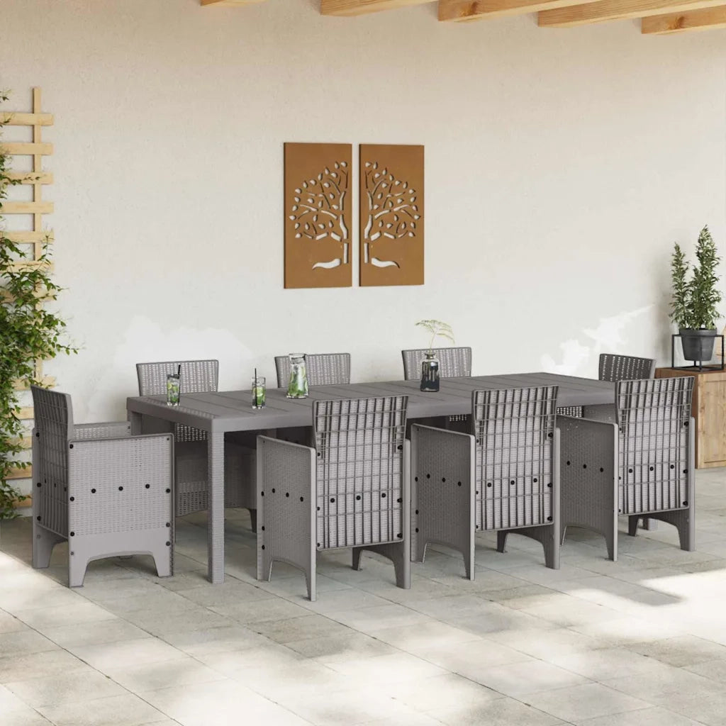 Tavolo da Giardino Grigio chiaro 250 x 100 x 73 cm polyrattan